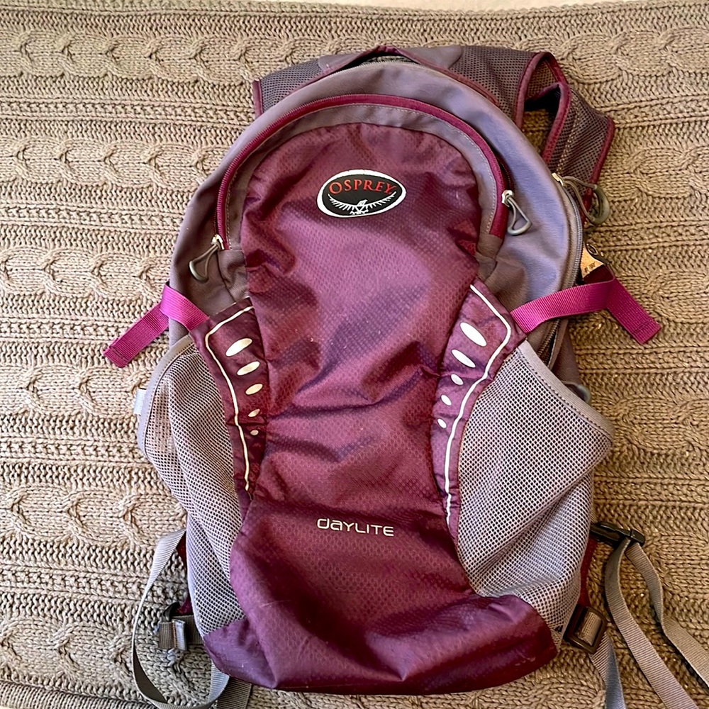 Well loved purple womens osprey backpack